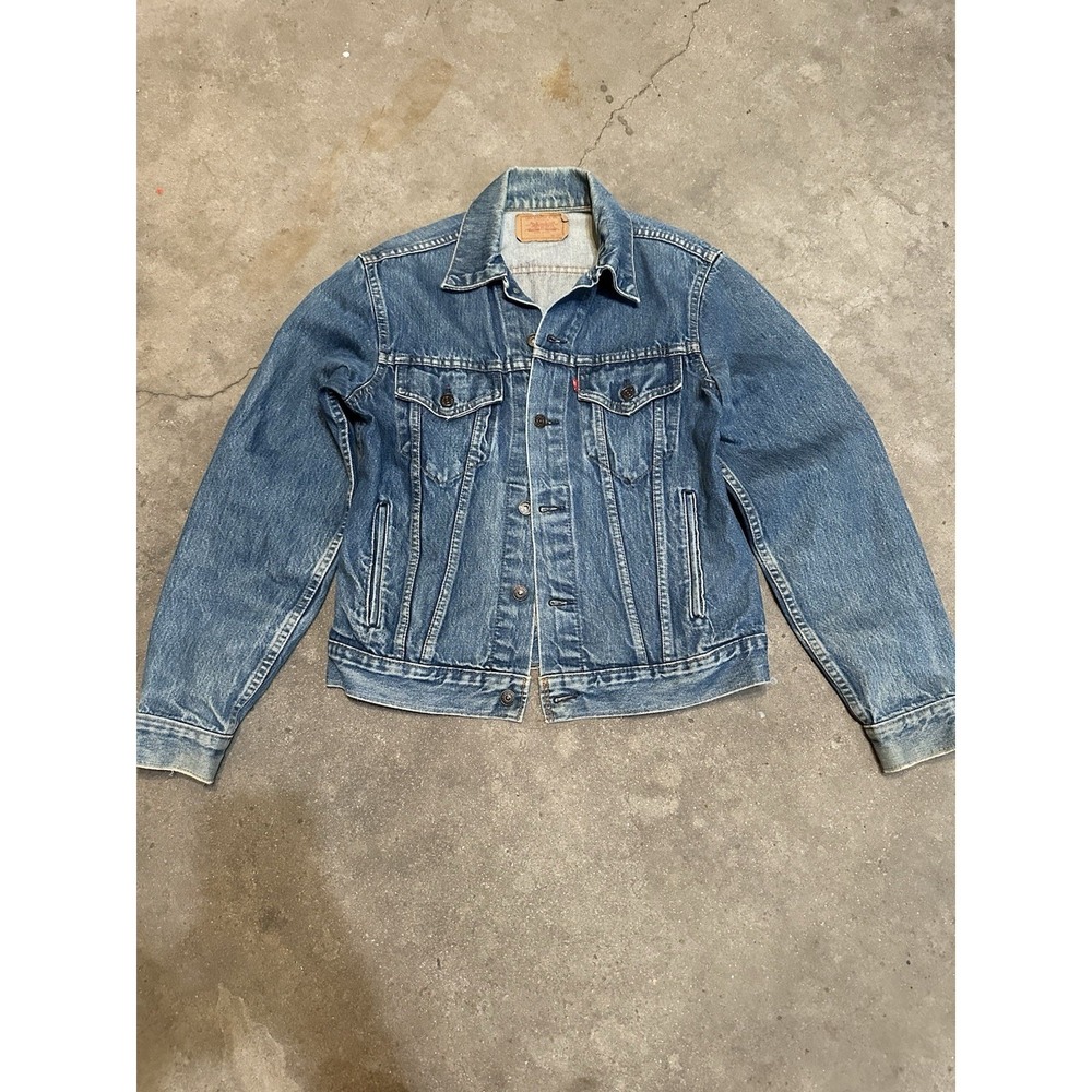 Levi's Trucker Jacket Men 48 Blue Denim Vintage 71506 0216 Made in Canada - Picture 1 of 9